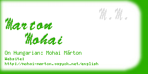 marton mohai business card